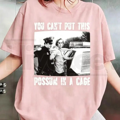 You Can’t Put This Possum In A Cage T-Shirt – Funny George Jones Arrest Graphic Tee