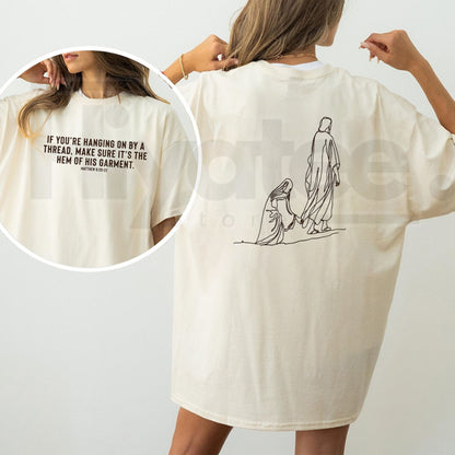 Comfort Colors Hang By The Hem Of His Garment Christian Shirt – Biblical Faith Graphic Tee, Inspirational Religious Gift for Her