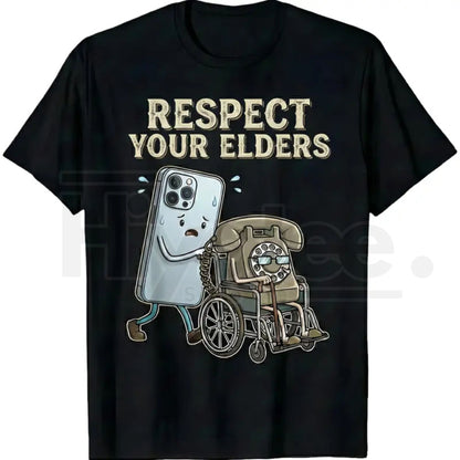 "Respect Your Elders" – Tech Evolution Humor Graphic Top