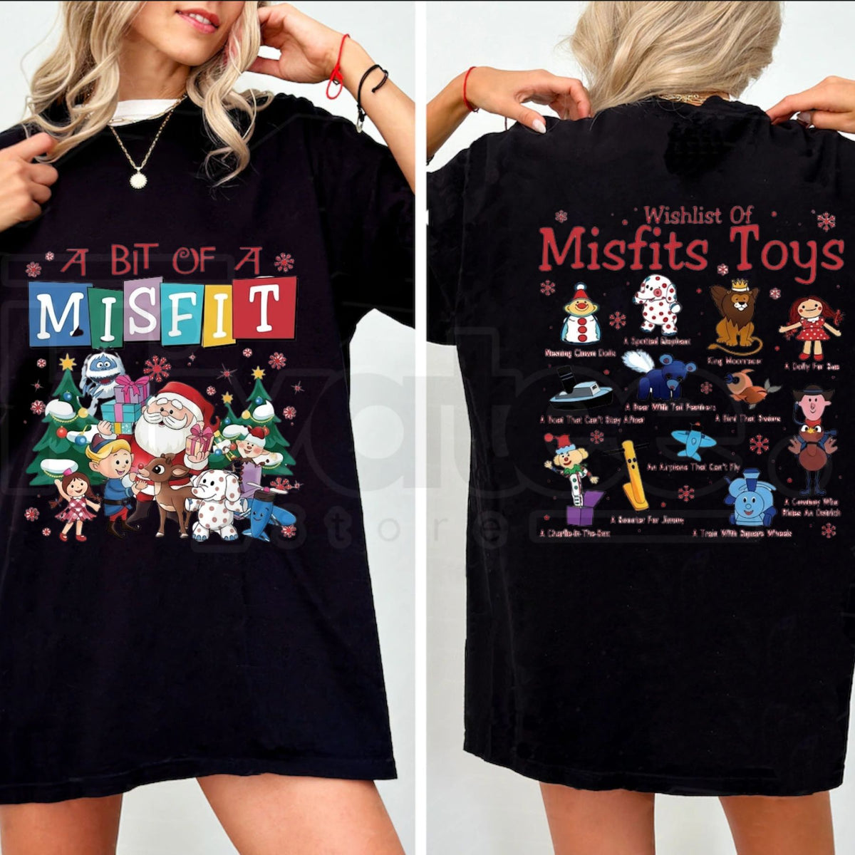 Misfit Toys Christmas Graphic T-Shirt – Vintage Rudolph Holiday Movie Nostalgia Tee.