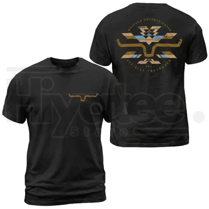 Kimes Ranch Horn Logo Aztec Print Graphic T-Shirt – Western Cotton Tee