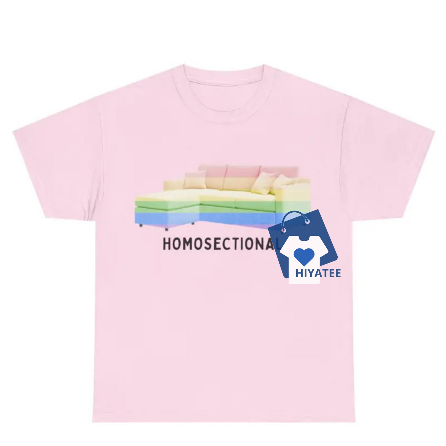 Homosectional Meme T-Shirt – Funny LGBTQ Rainbow Couch Graphic Tee for Pride Month
