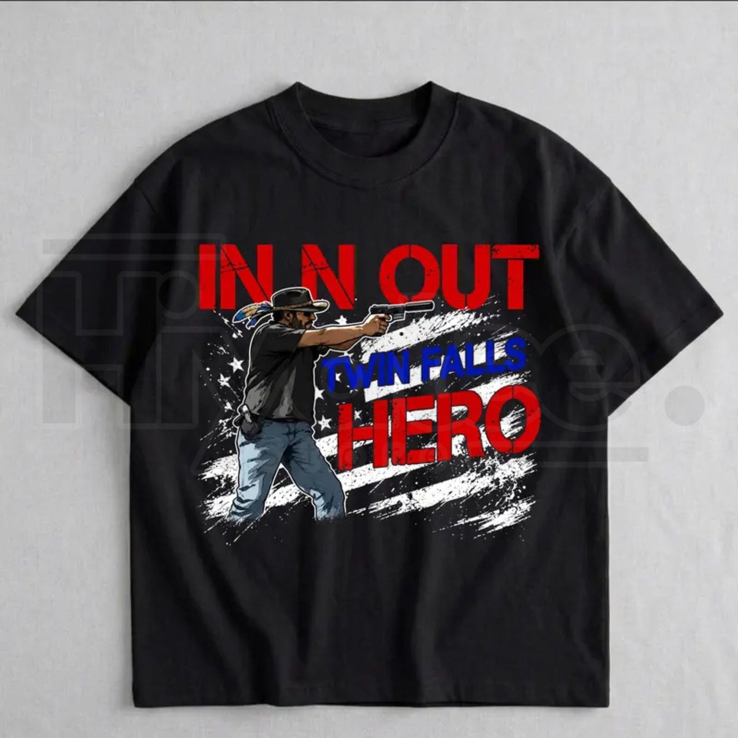 In N Out Twin Falls Hero Graphic Shirt – Gift for Fast Food Fans