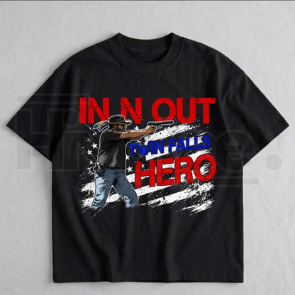 In N Out Twin Falls Hero Graphic Shirt – Gift for Fast Food Fans
