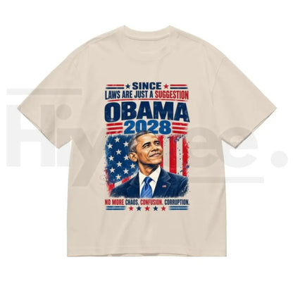 Obama 2028 Typography T-Shirt