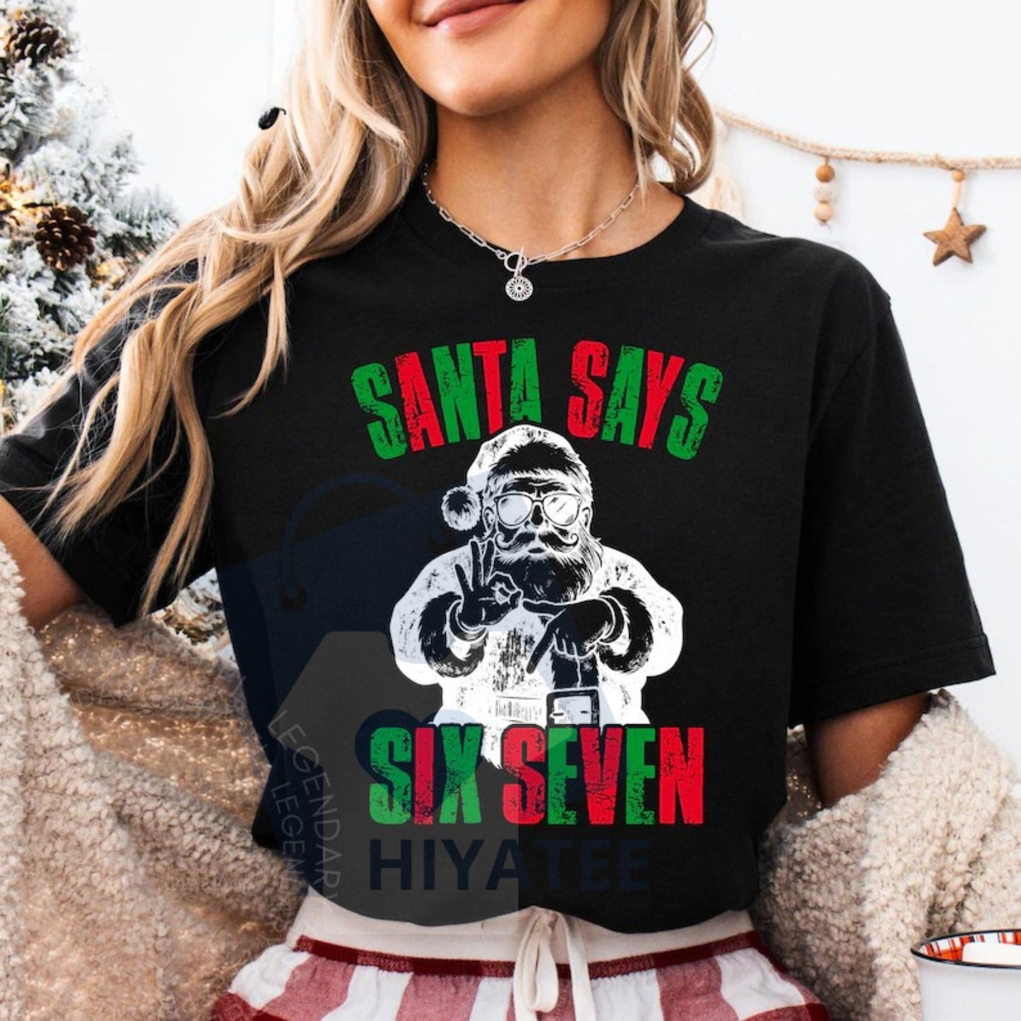 Santa Six Seven Shirt – 67 Trend Christmas Tee Shirt | Funny Holiday Meme