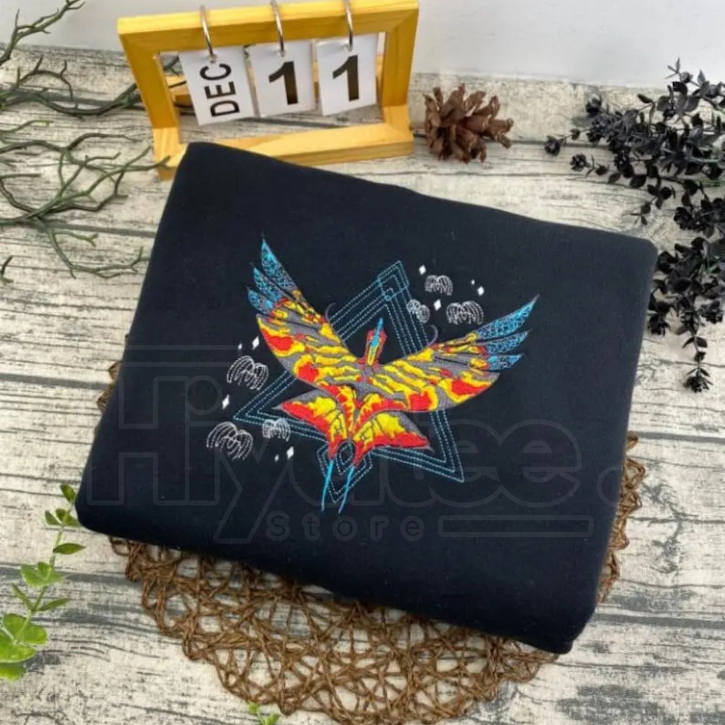 Embroidered Avatar "Fire and Ash" Sweatshirt – Pandora Elemental Fantasy Crewneck, Matching Couple Gift
