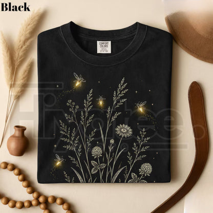 Comfort Colors Firefly Wildflower Cottagecore Lightning Bug Tee