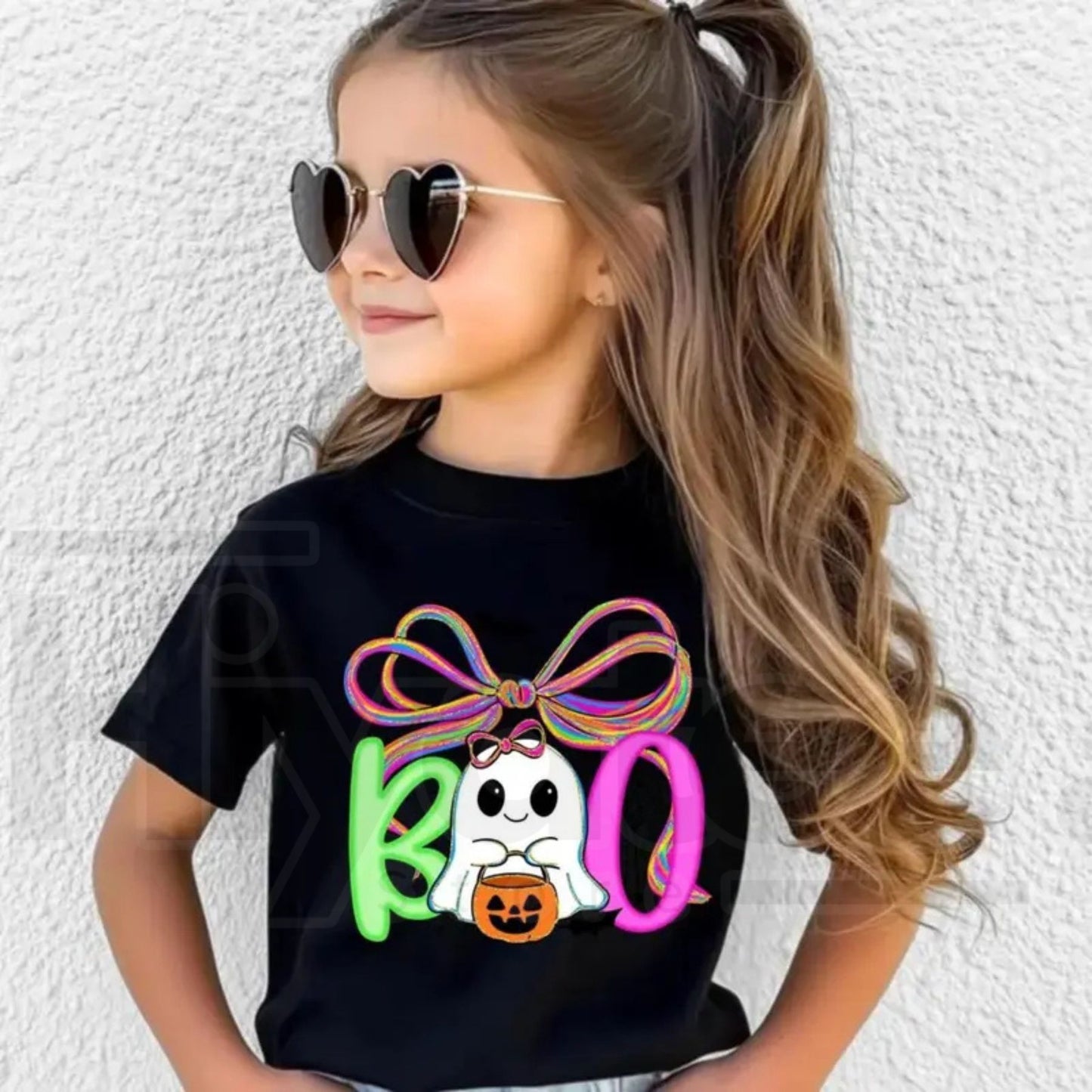 Cute Ghost Halloween Youth T-Shirt | Spooky Boo Shirt for Girls & Toddlers