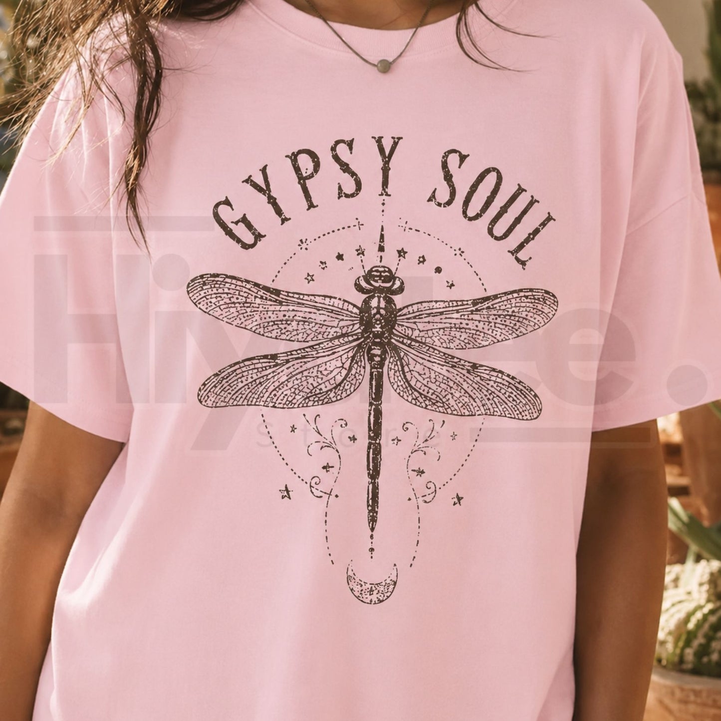 Boho Dragonfly Shirt Women Gypsy Soul Graphic Tee – Vintage Mystical Top
