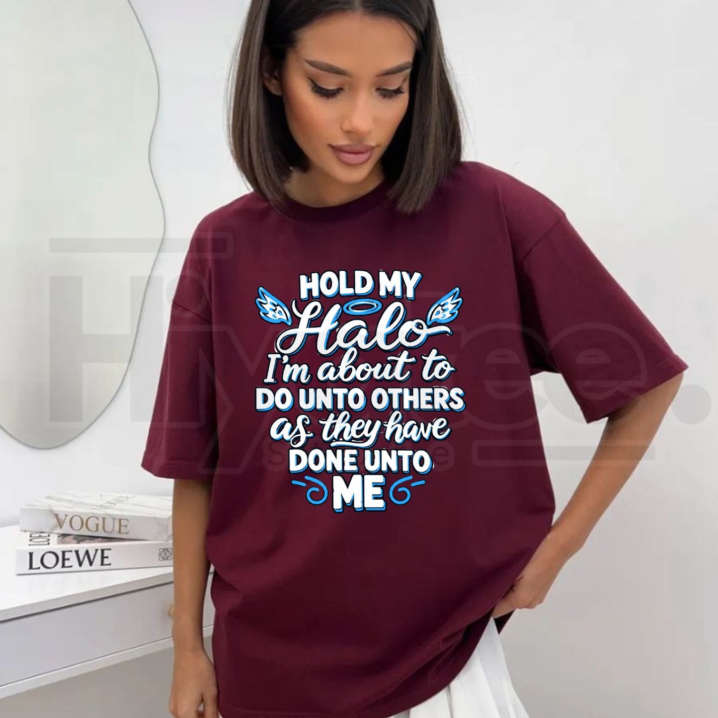 Hold My Halo Do Unto Others T-Shirt – Funny Christian Faith Humor Graphic Tee