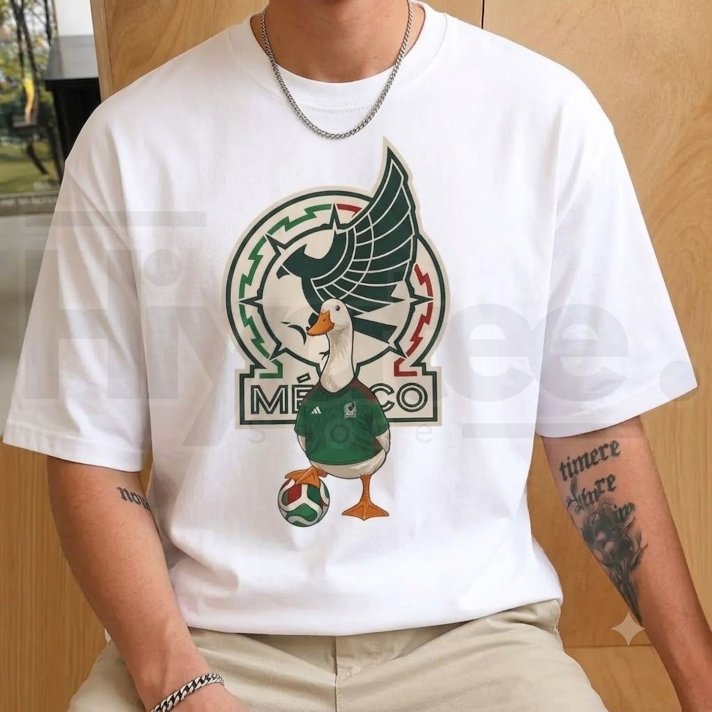 Mexico 26 Funny Goose Cup T-Shirt – Vintage Mexican Duck Flag Soccer Tee