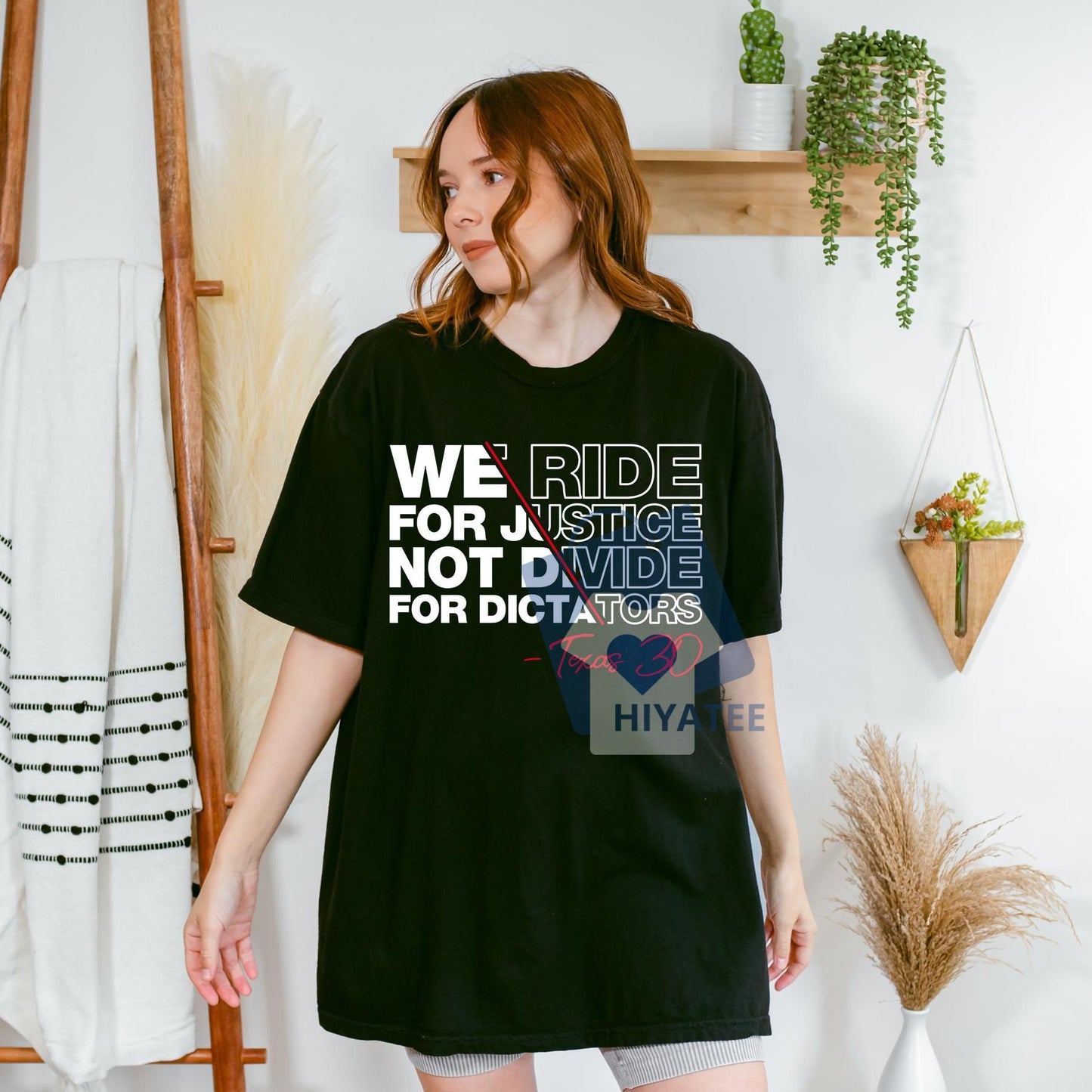 We Ride For Justice Not Divide For Dictator Shirt – Political Statement Tee, Pro-Democracy Unisex Graphic T-Shirt, Activism Streetwear for Men & Women