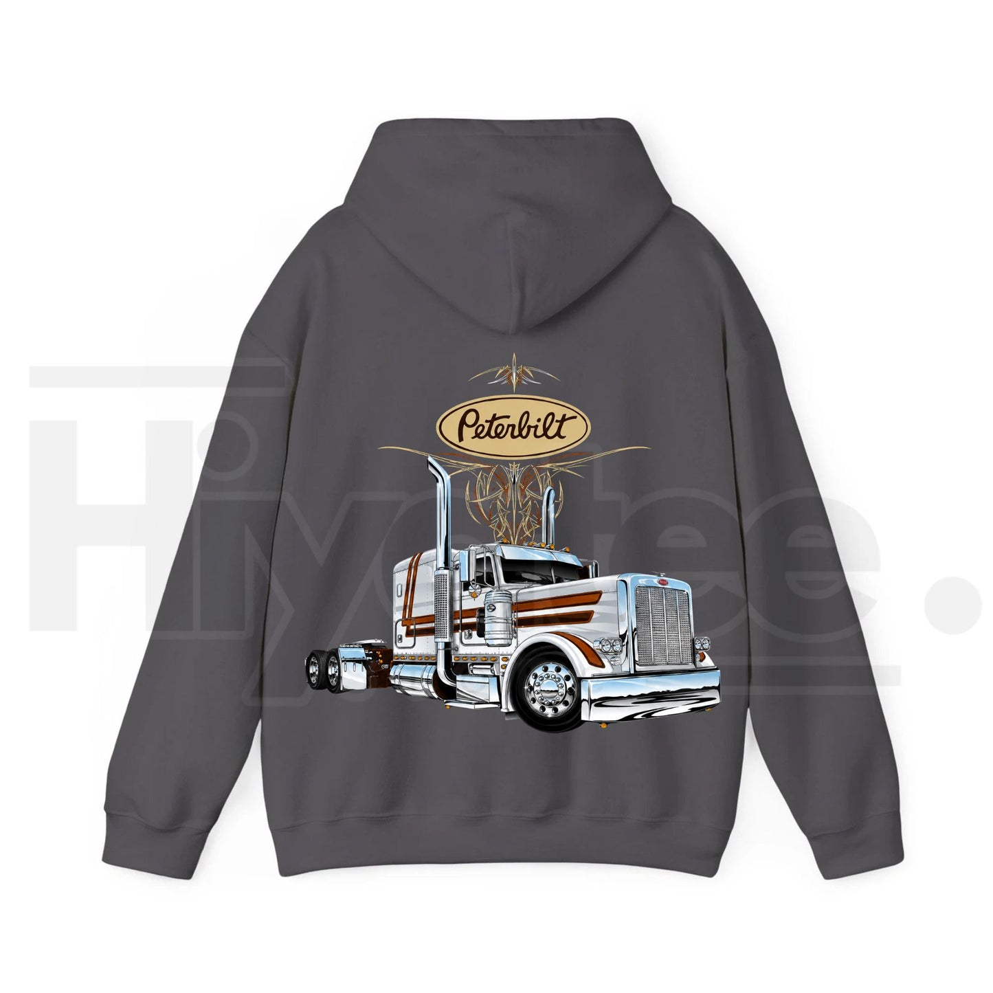 Classic Peterbilt Truck Graphic Hoodie – Vintage Semi-Truck Pullover, Heavy-Duty Apparel for Trucking Enthusiasts