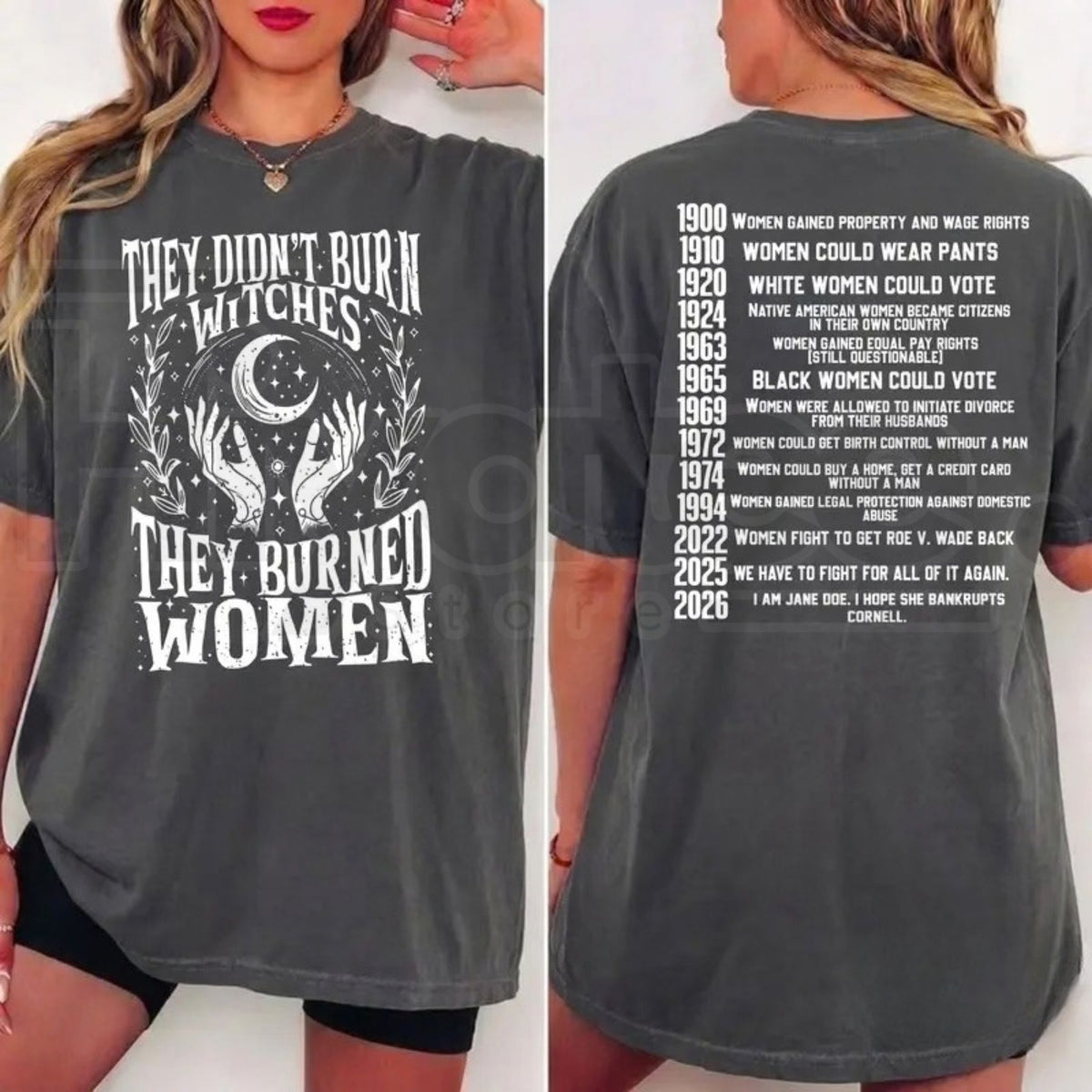 Witch-Themed Women's Rights 2026 T-Shirt – Feminist Graphic Tee