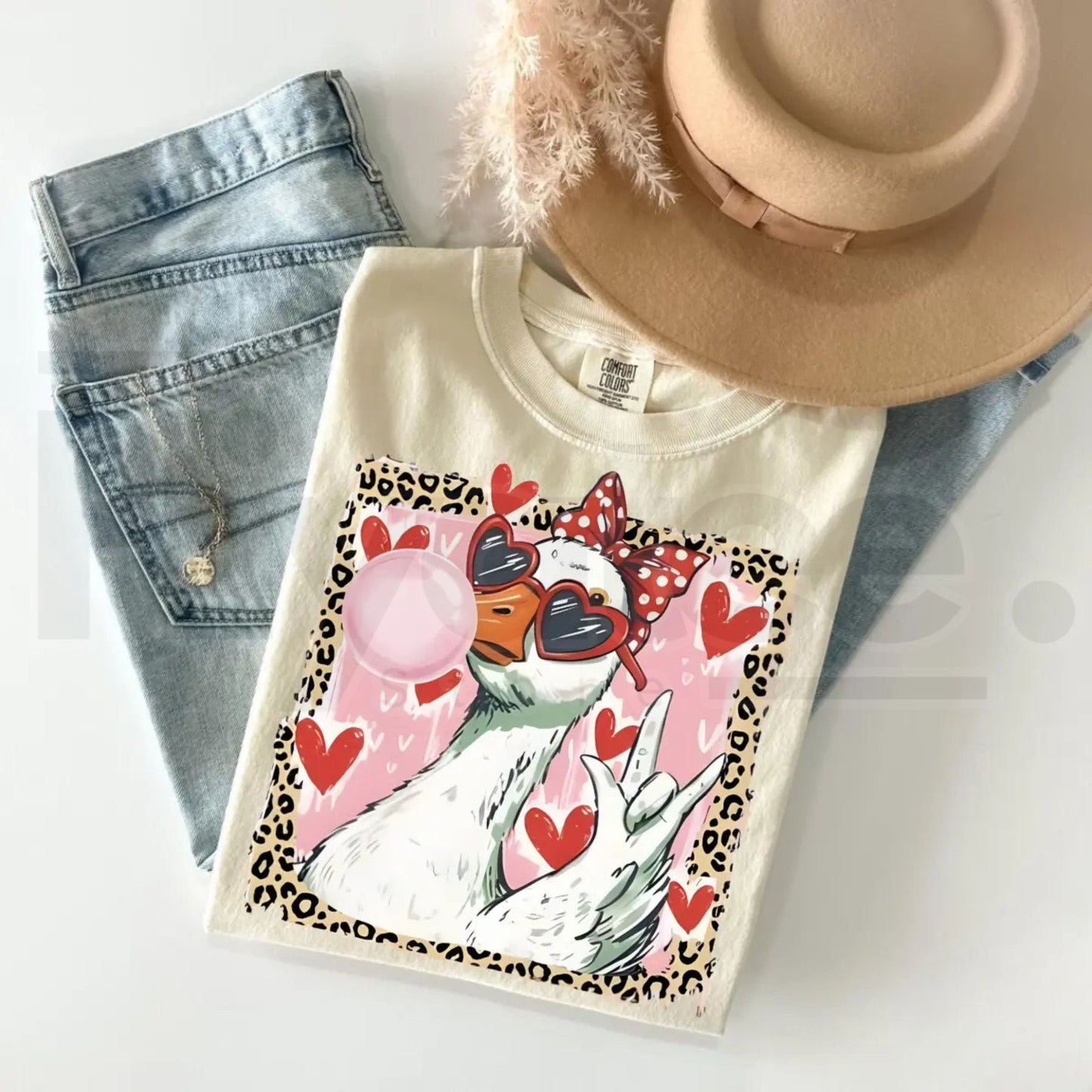 Comfort Colors® Leopard Valentine’s Day Goose T-Shirt