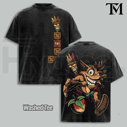 Men's Vintage 90s Crash Bandicoot Oversized Heavyweight Cotton T-Shirt
