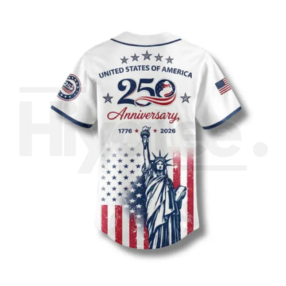 USA 250th Anniversary Baseball Jersey – Semiquincentennial Statue of Liberty Patriotic Shirt