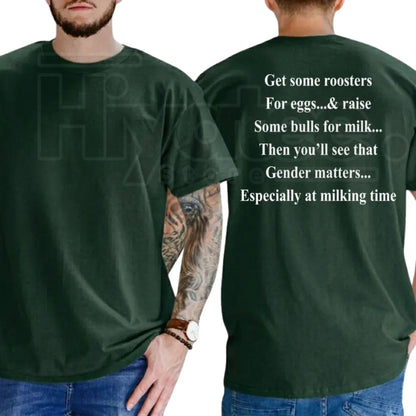 Roosters And Bulls Gender T-Shirt – Funny Conservative Political Patriotism Graphic Tee