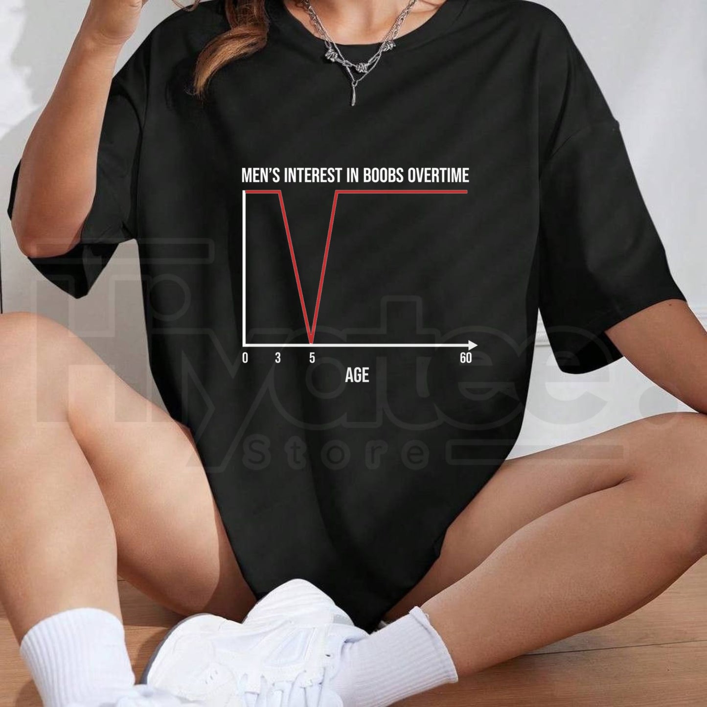 Men's Interest Over Time Graph Meme T-Shirt – Funny Sarcastic Data Chart Tee