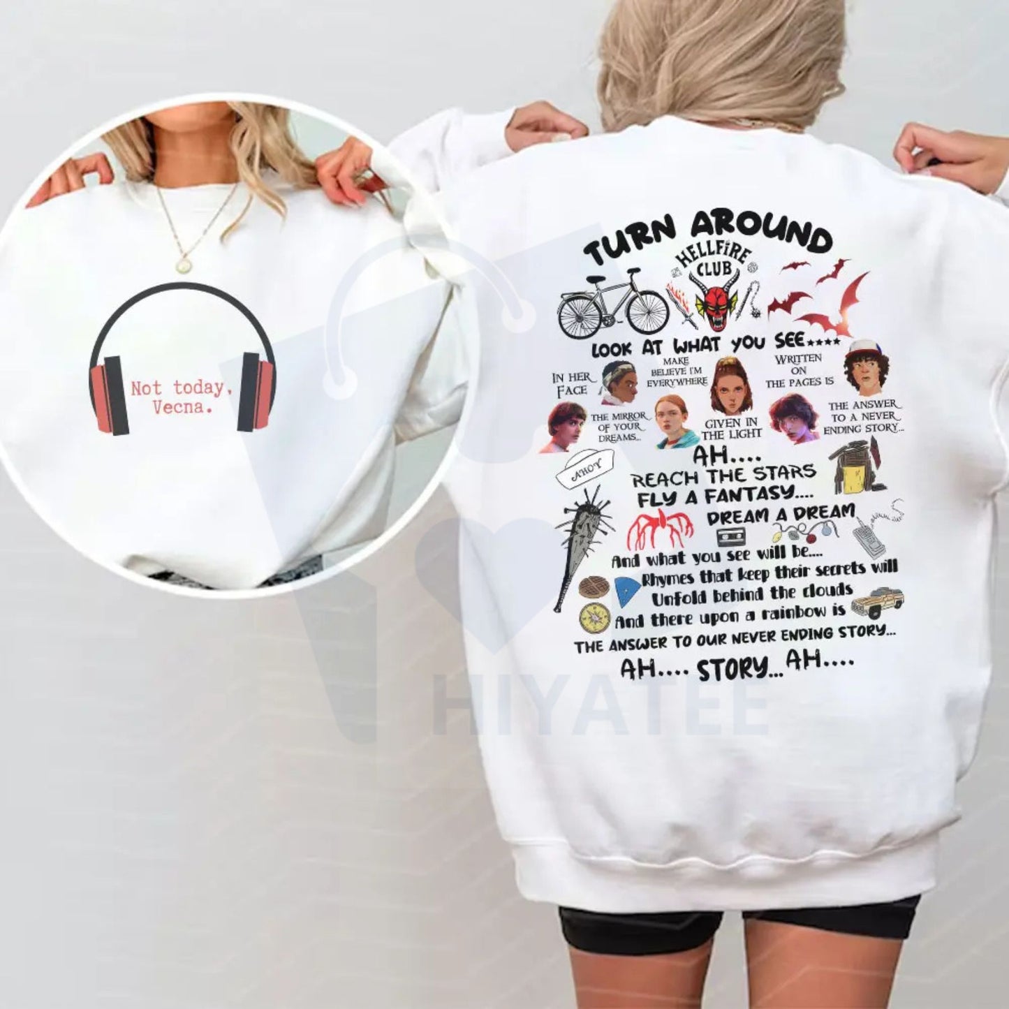 Funny Not Today Vecna Shirt: Never Ending Story 2 Sides Sweatshirt, Christmas Things Sweater, Retro Graphic Crewneck, Stranger Fan Gift