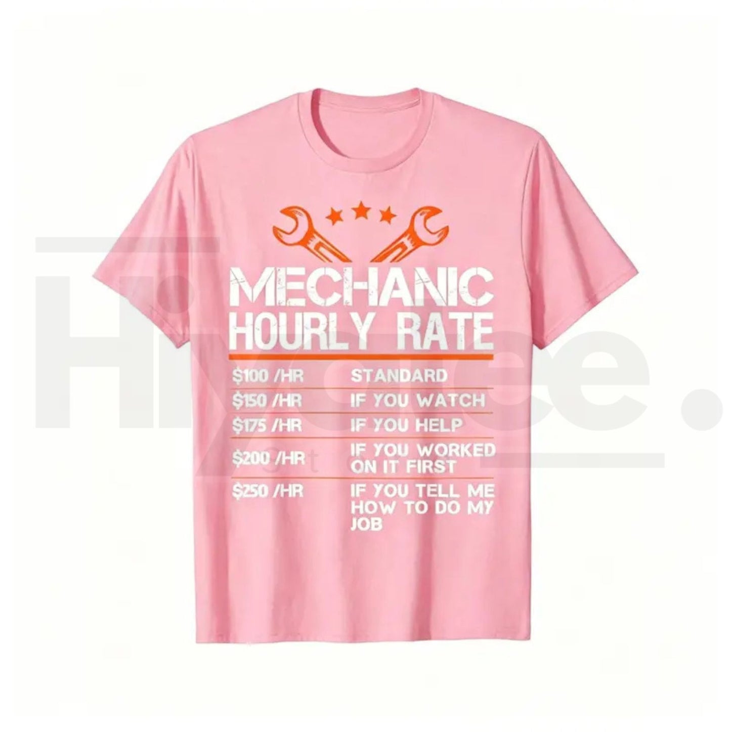 Mechanic Hourly Rate T-Shirt – Funny Auto Repair Labor Rates Summer Graphic Tee