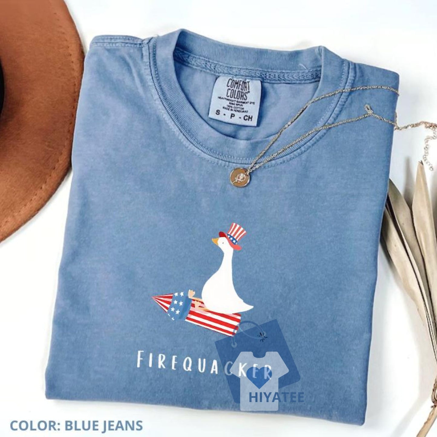 Firequacker Goose 4th of July Shirt – Funny Oversized Comfort Colors Tee for Patriotic Summer Style