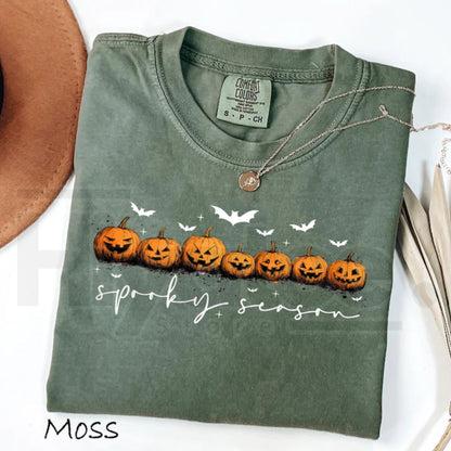 Comfort Colors Spooky Season Pumpkins Halloween Ghost Pumpkin Bat Shirt