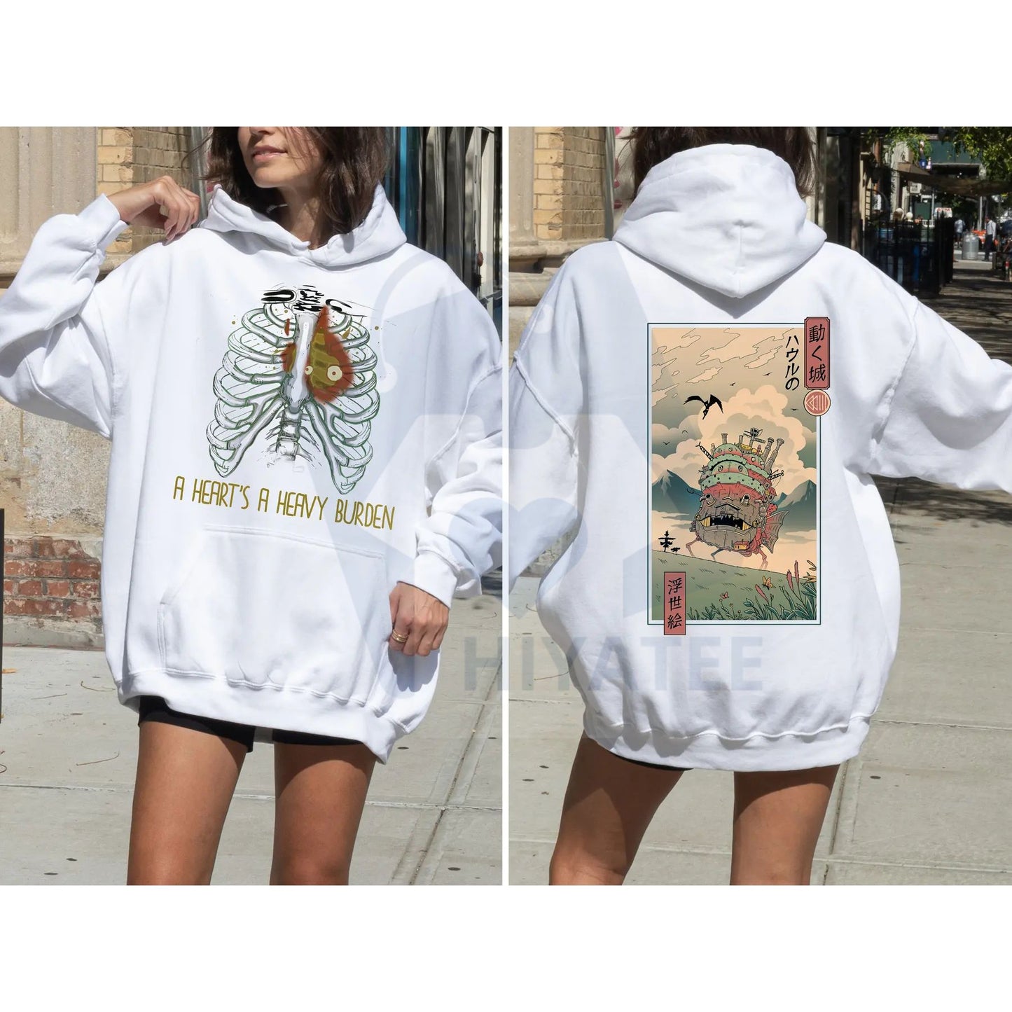 Anime "A Heart's A Heavy Burden" 2-Sided Hoodie – Howl's Moving Castle, Studio Ghibli, Anime Fan Merch