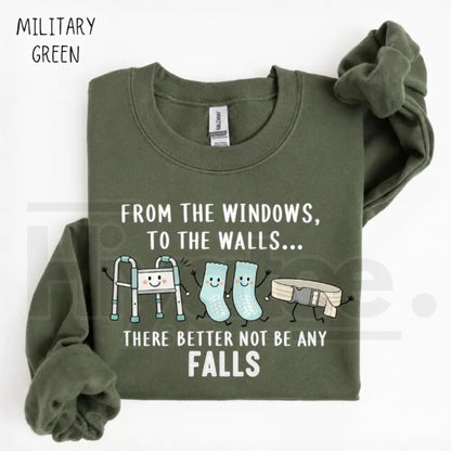 From the Windows to the Walls Nurse Sweatshirt – Funny Healthcare Hip Hop Pun Crewneck