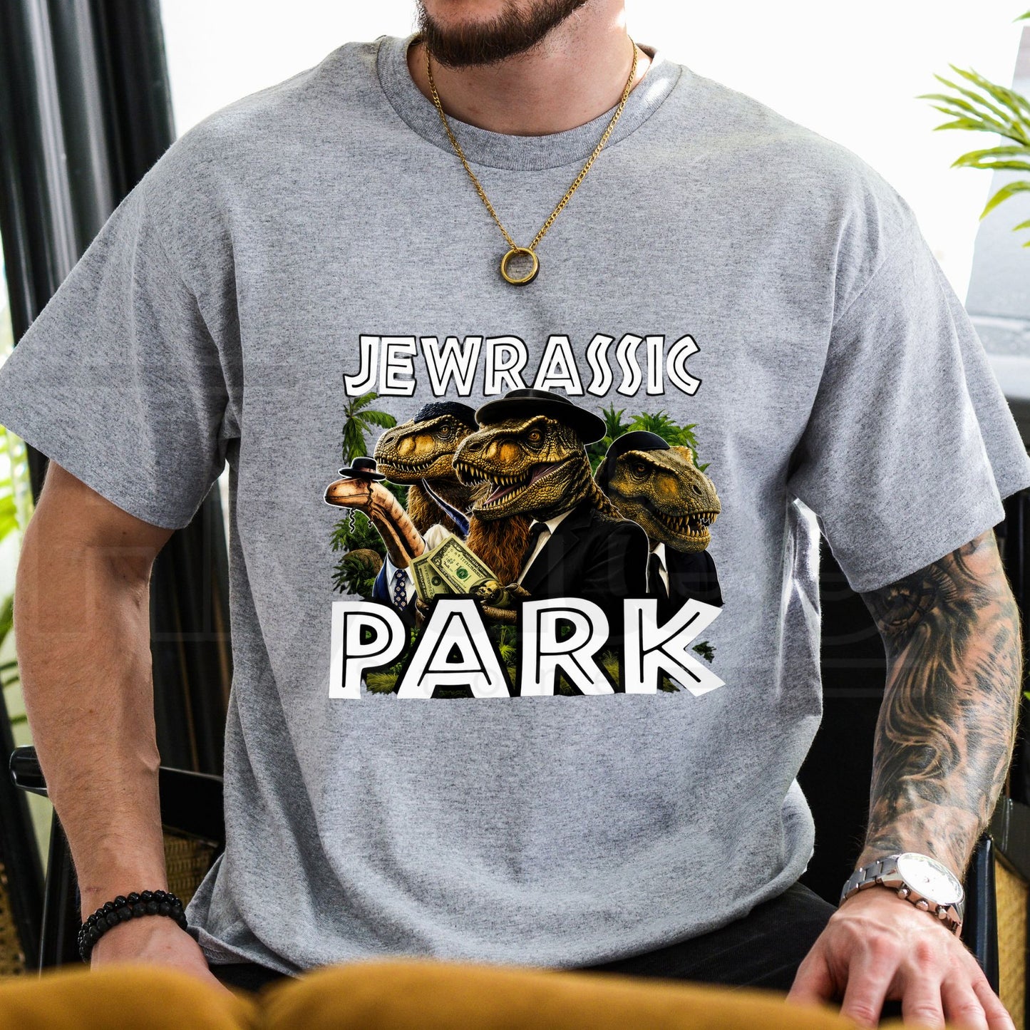 Jewrassic Park Funny Graphic T-Shirt