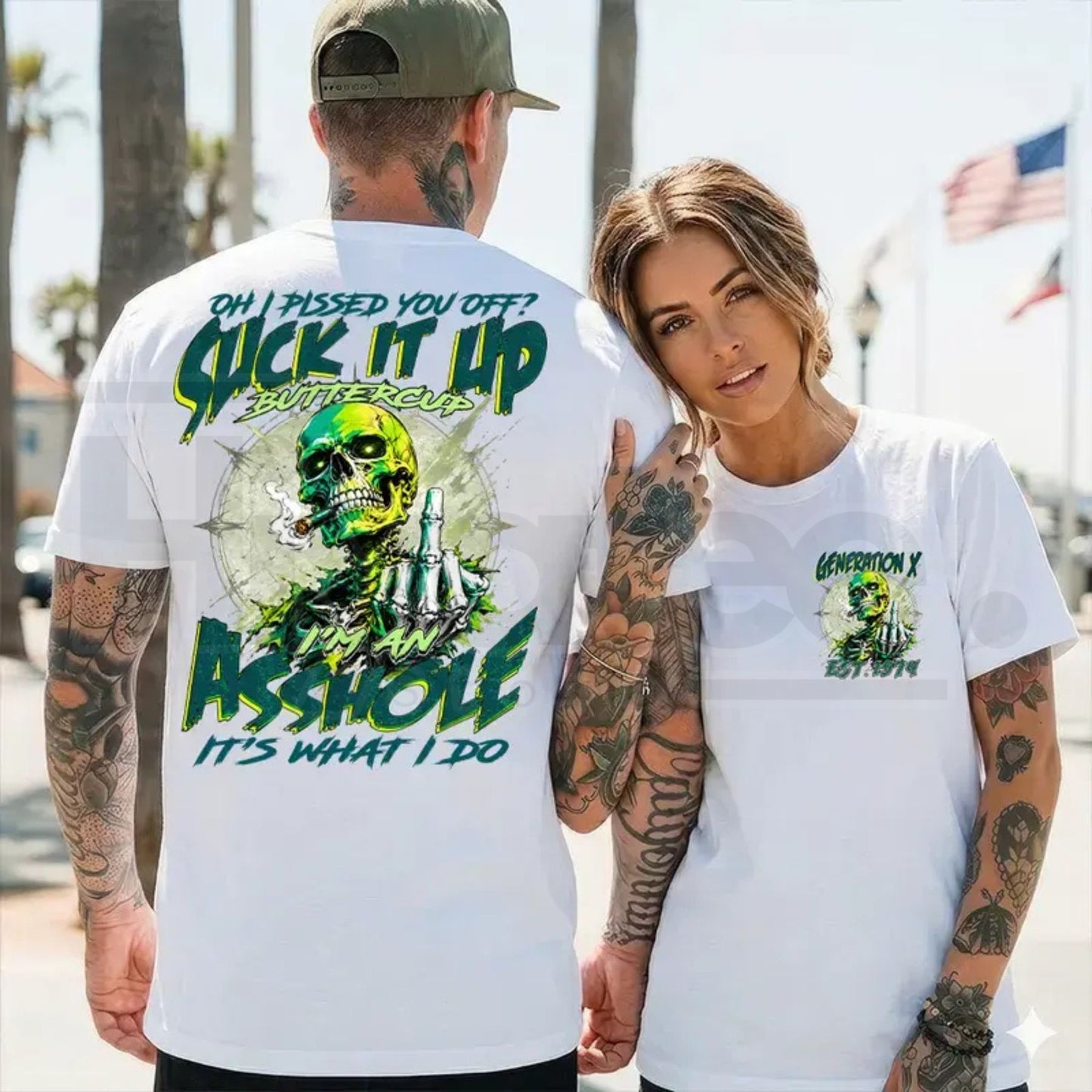 Personalization Year Gen X T-Shirt – Funny Skull Graphic Tee (1965-1980)