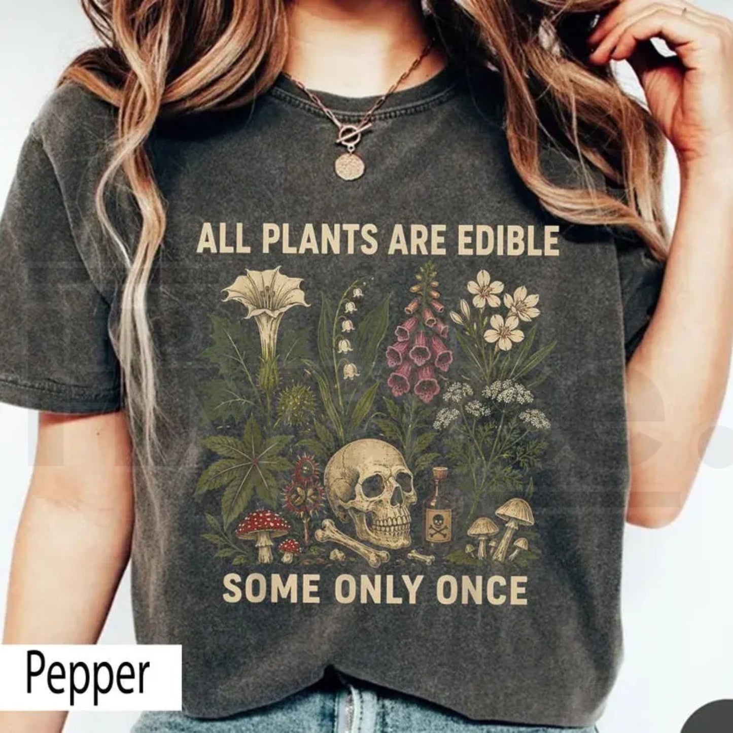 Comfort Colors All Plants Are Edible Shirt – Funny Dark Botanical Gothic Plant Lover Tee