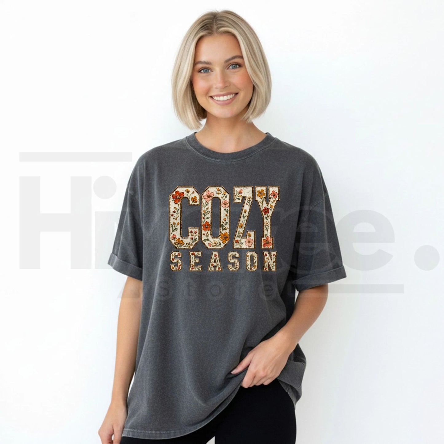 Floral Cozy Season Comfort Colors Shirt Trendy Fall Tee Gift for Her