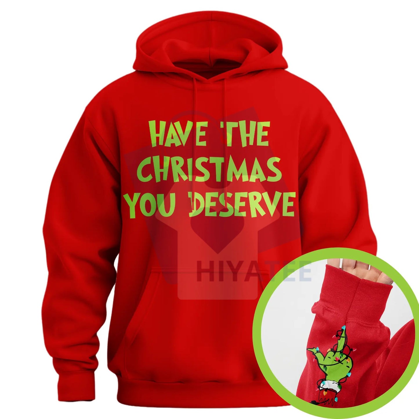 "Have The Christmas You Deserve" Middle Finger Hoodie – Funny Sarcastic Holiday Sweatshirt, Anti-Christmas Humorous Pullover