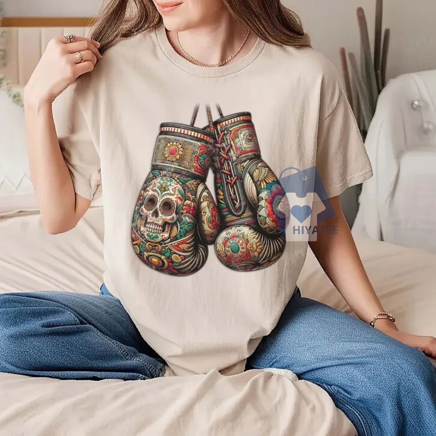 Mexican Warrior T-Shirt – Vintage Aztec Boxing Gloves Tee, Heritage-Inspired Fighter Apparel