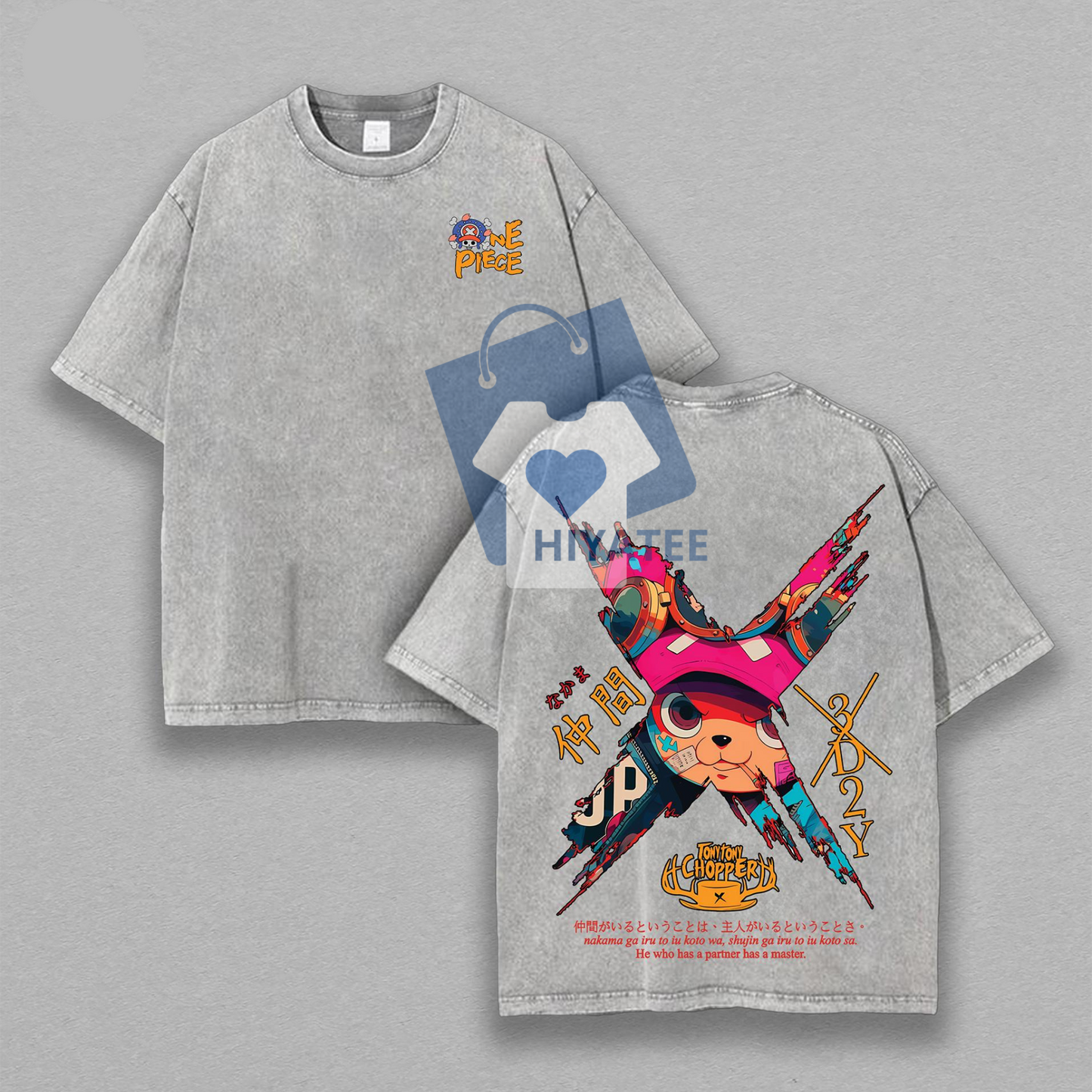 Limited Tony Tony Vintage Washed Tee – 90s One Piece Oversized Unisex T-Shirt, Lightweight Cotton Anime Gift