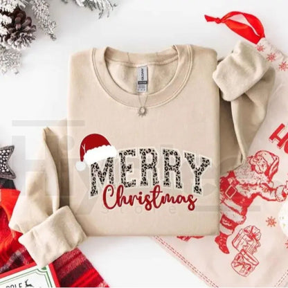 Merry Christmas Sweatshirt – Buffalo Plaid Holiday Crewneck, Cute Winter Family Xmas Sweater for Women