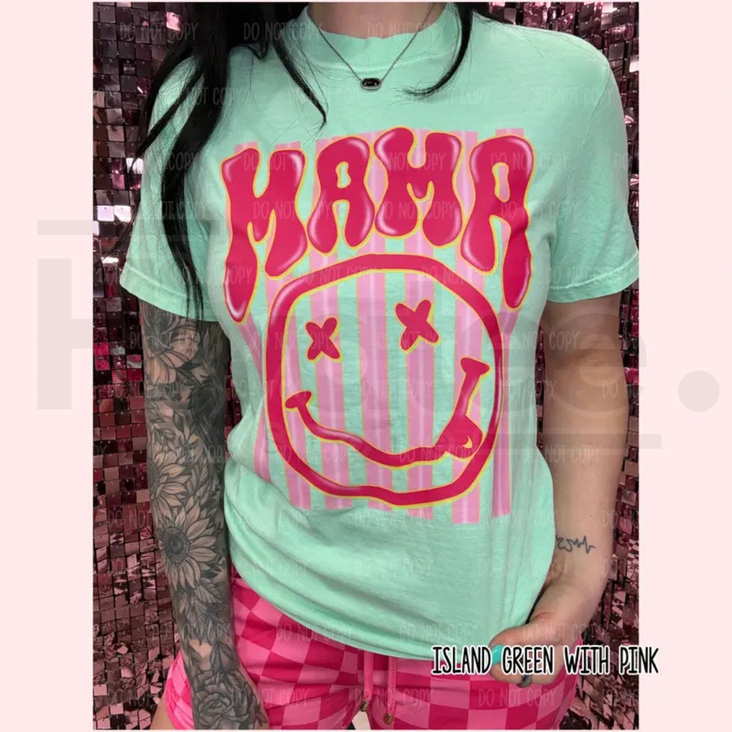 Comfort Colors® Neon Mama Stripes T-Shirt – Retro Bright Aesthetic Mom Tee