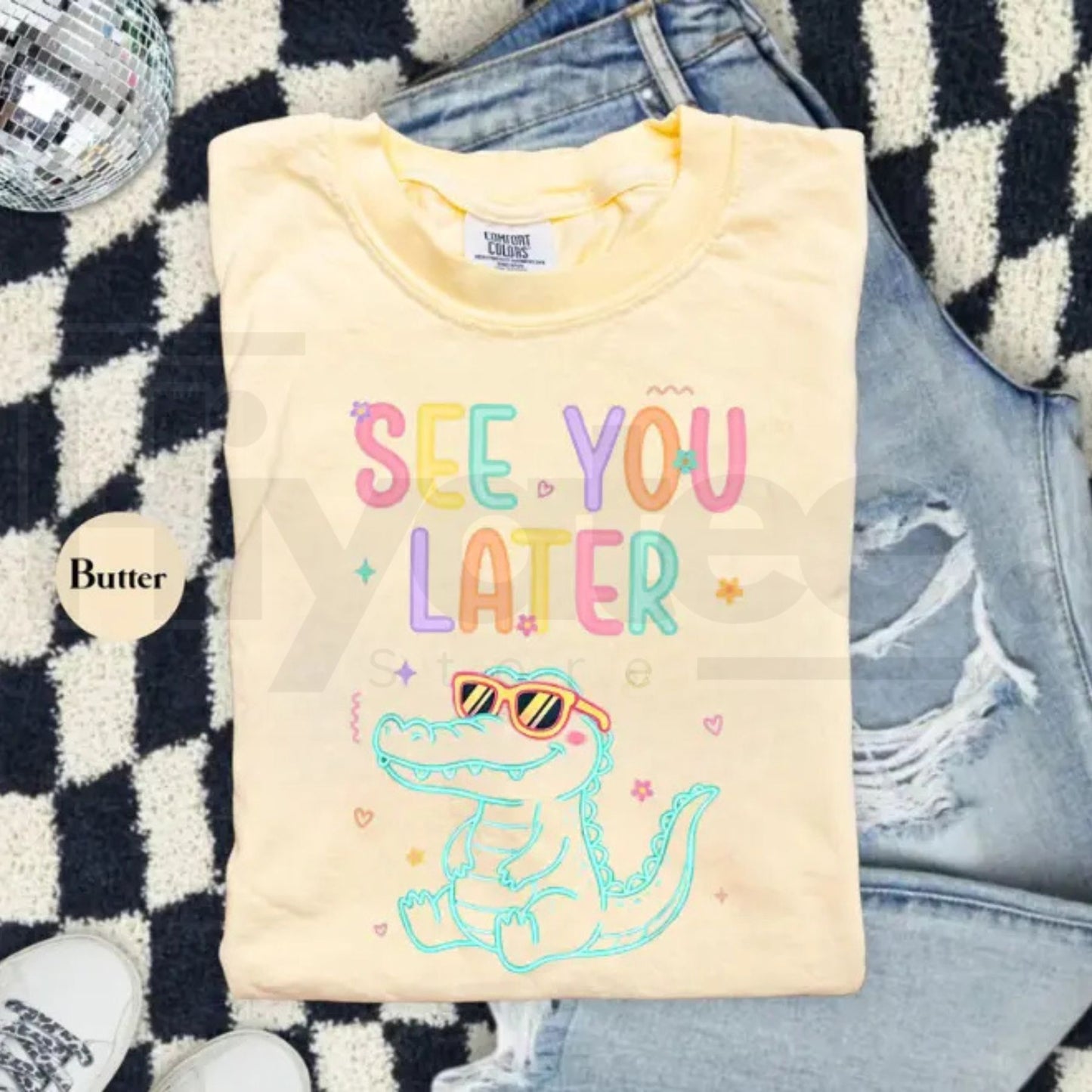 Comfort Colors® See You Later Shirt – Retro Teacher Summer Alligator Graphic Tee