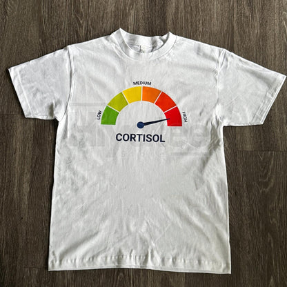 High Cortisol Low Cortisol Funny T-Shirt – Heavyweight Cotton Wellness Tee