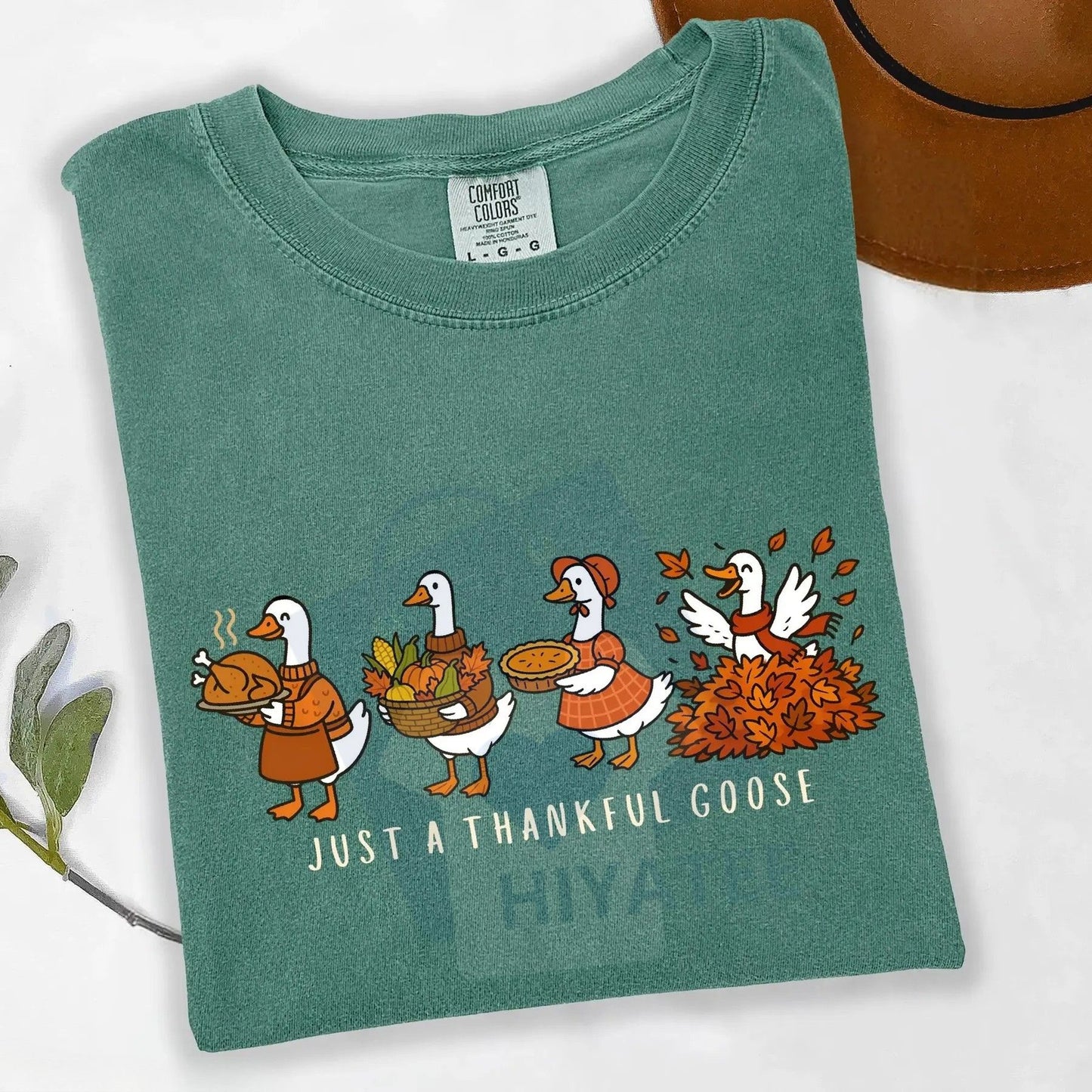 Comfort Colors Just a Thankful Goose Shirt – Silly Goose Thanksgiving Tee, Funny Family Fall Vibes Shirt