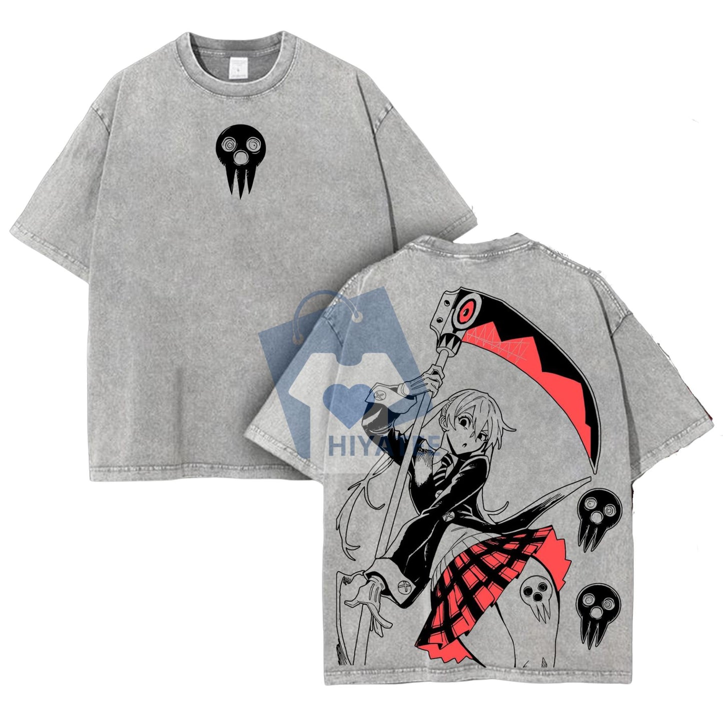 Maka Albarn x Soul Eater Vintage Washed Tee – Oversized Double-Printed Anime T-Shirt for Fans & Otakus