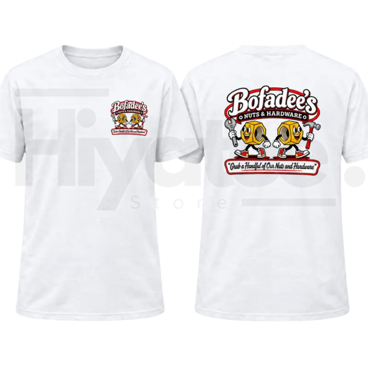 BOFADEES NUTS AND HARDWARE Funny T-Shirt – Bofadee's Logo Parody Tee