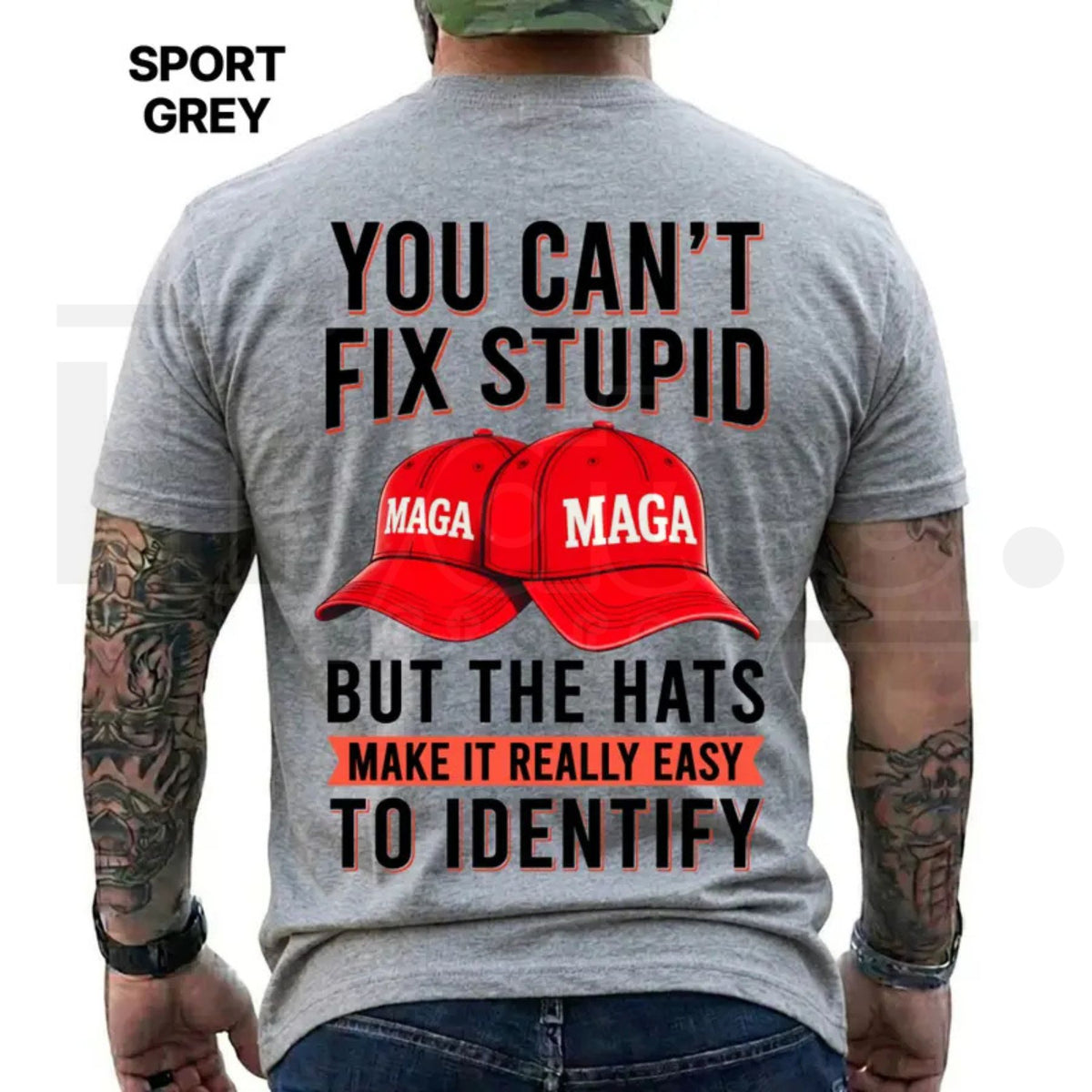 You Can't Fix Stupid But The Hats Make It Easy T-Shirt – Funny Anti Trump Graphic Tee