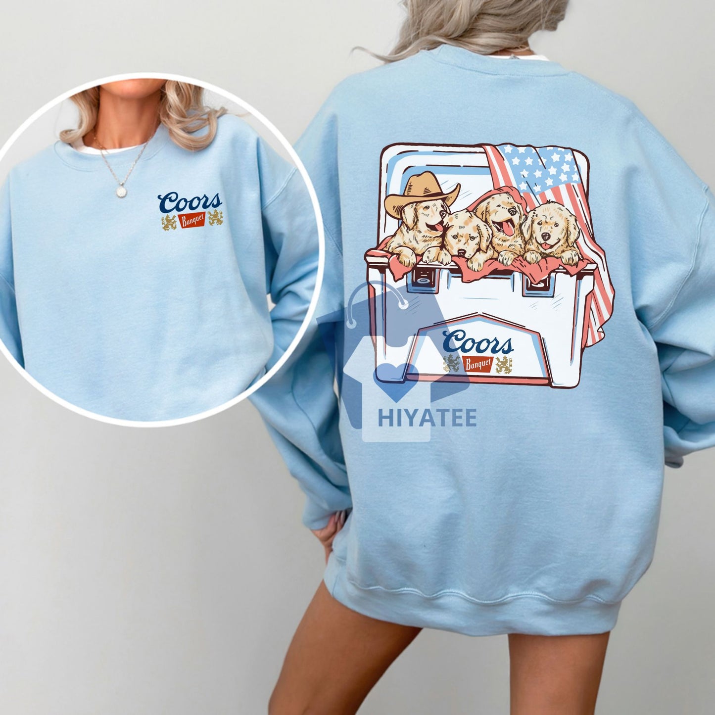 Dogs and Beer Sweatshirt – 4th of July Patriotic Pullover for Men & Women
