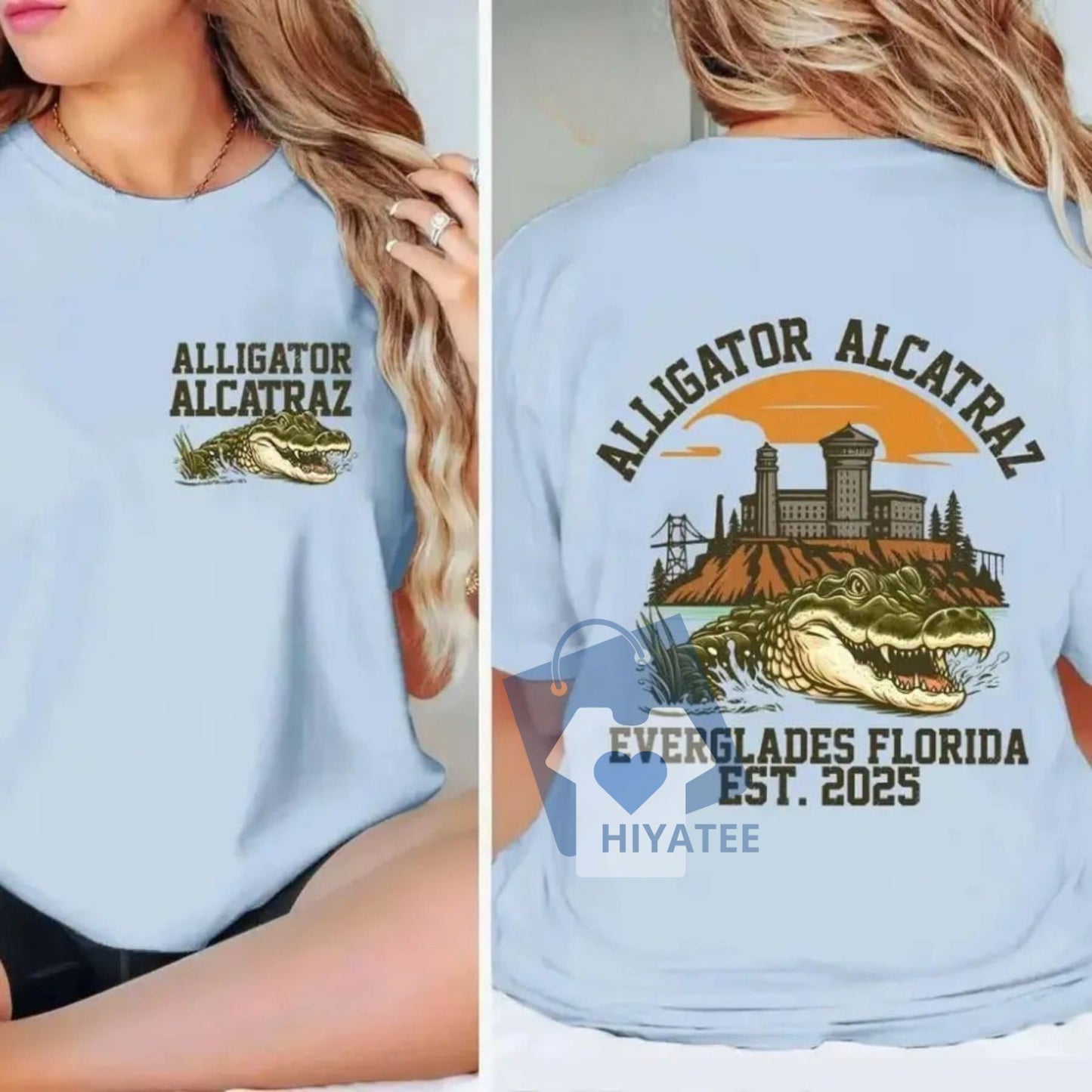 Florida Everglades Alcatraz Alligator Tee – Patriotic Parody Shirt