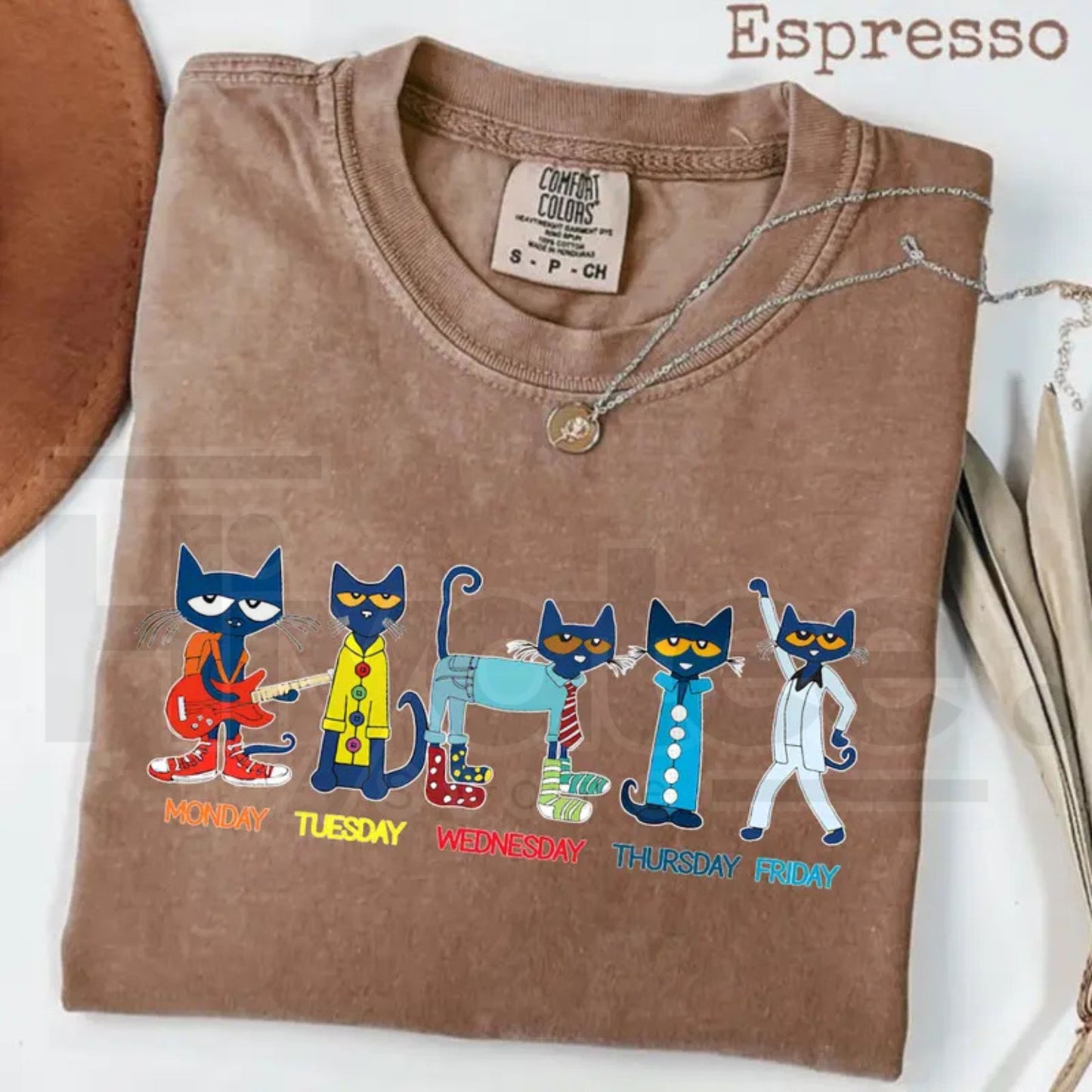Comfort Color Pete The Cat Days Of The Week TShirt Funny Teacher Tee