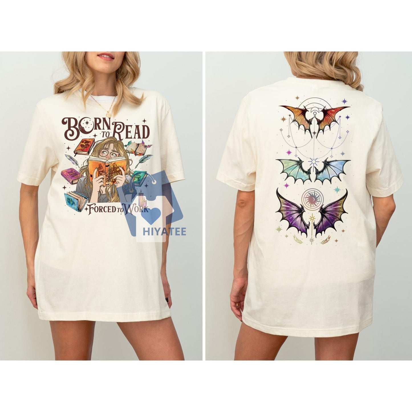 Born To Read Forced To Work T-Shirt – ACOTAR & TOG Fan Tee, SJM-Inspired Book Lover Shirt, Velaris Graphic Top, Gift for Her