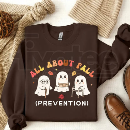 All About Fall Prevention Ghost Sweatshirt – Cute Halloween Nursing Sweater